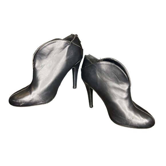 8 Qupid Black Ankle Boots Stiletto Heel Booties Professional Stylish Casual - Picture 10 of 11